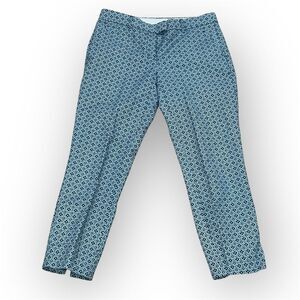 Cynthia Rowley, Geometric Print Stretch Trousers Pressed Front Pants, Women’s 6